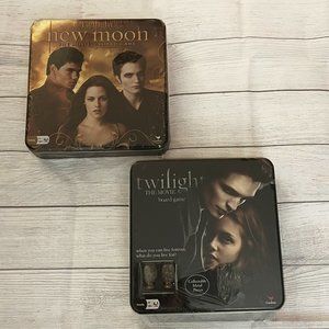 TWILIGHT + NEW MOON BOARD GAMES w/ Collectible Pieces + Collectible Tins NIB